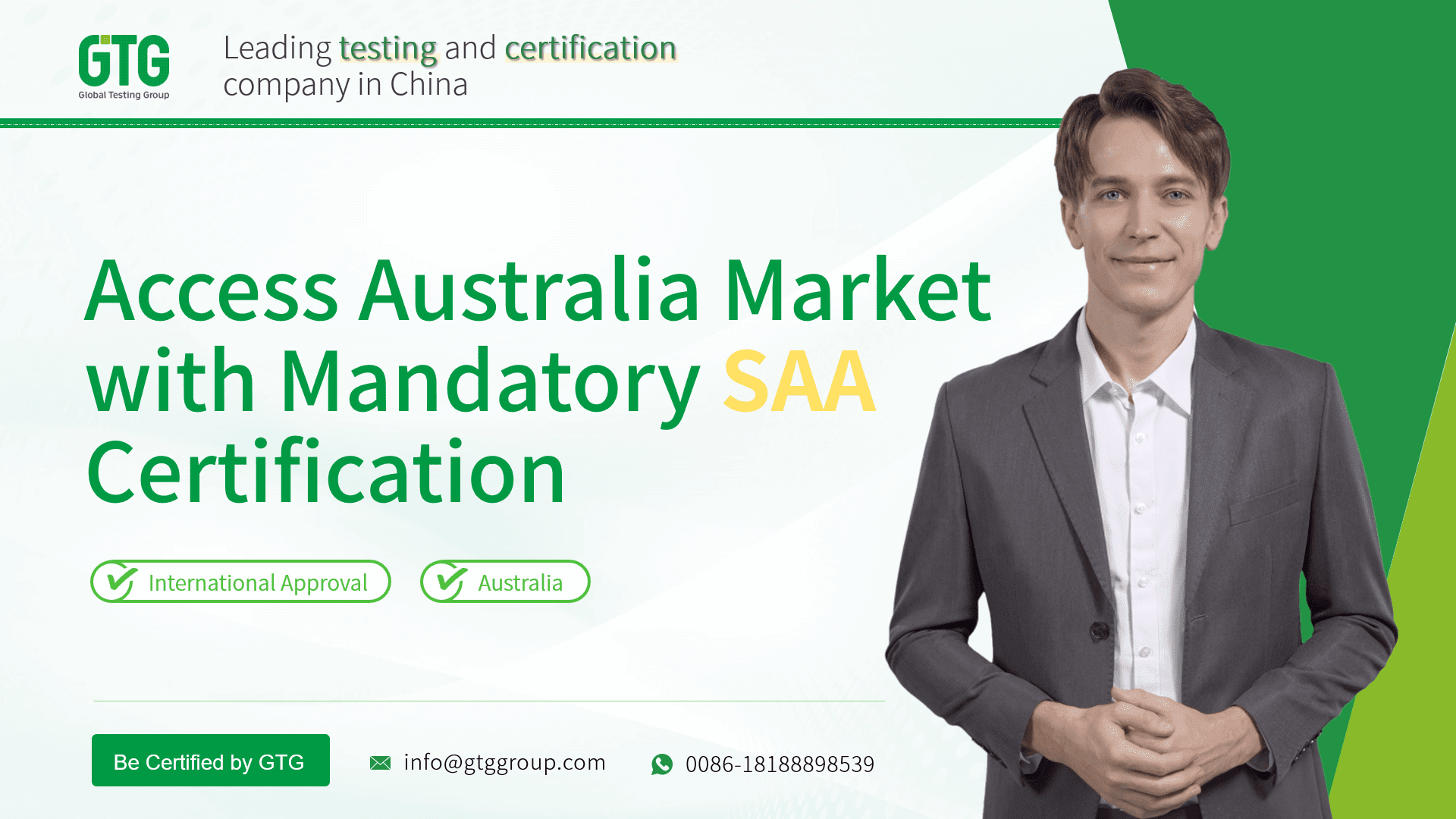 GTG Provides Australia Standards Association of Australian (SAA) Certification Recognition Service