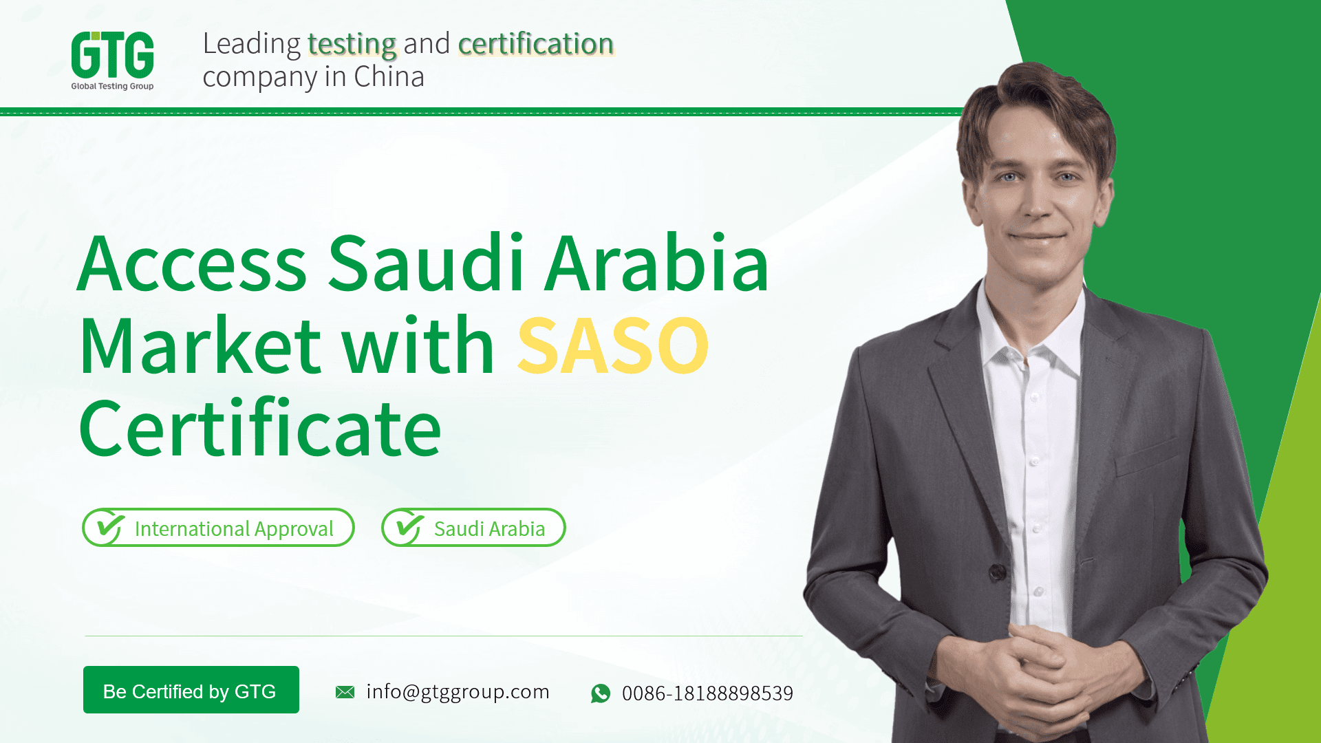 GTG Provides Saudi Arabian Standards Organization (SASO) Certificate Recognition Service
