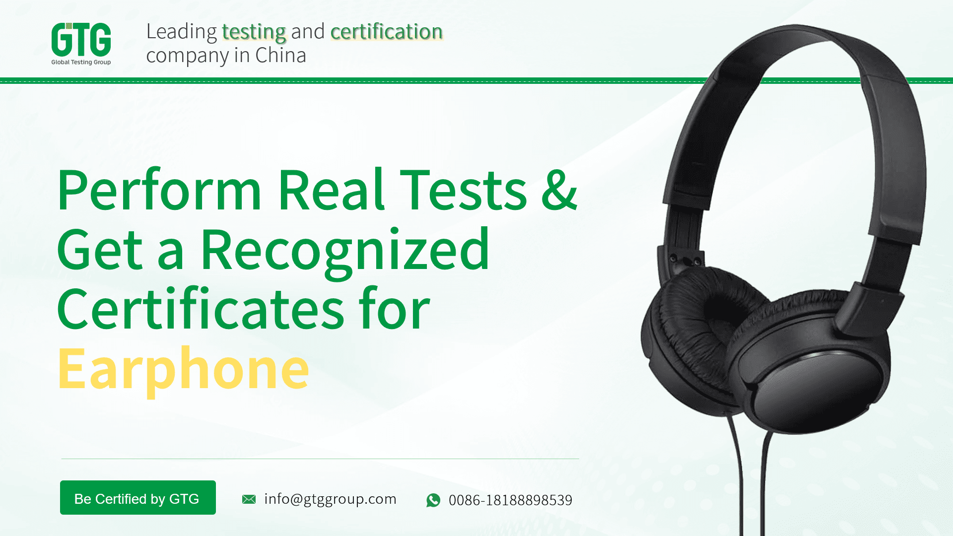 Get Test Report and Certifications for Earphone from GTG Group