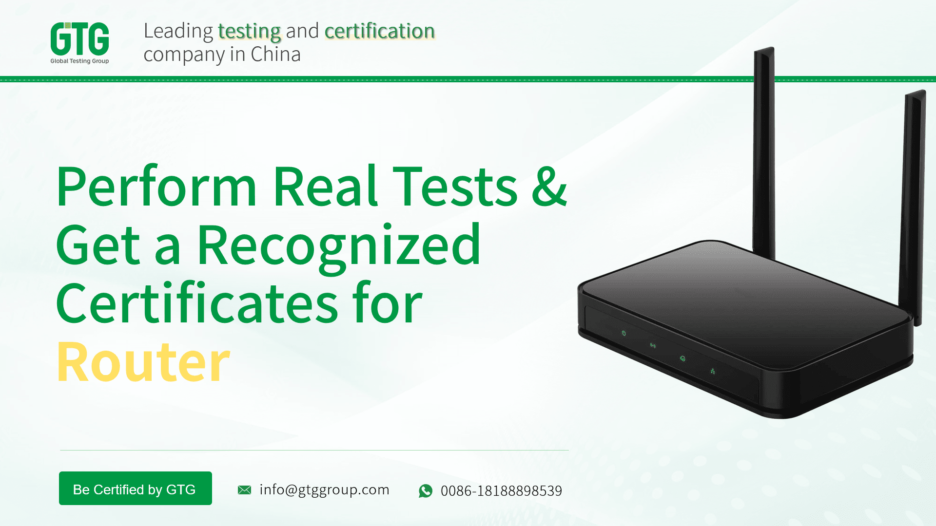 Get Test Report and Certifications for Router from GTG Group